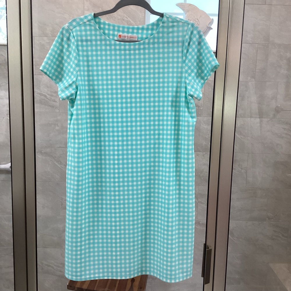 Jude Connally Aqua Gingham Dress
